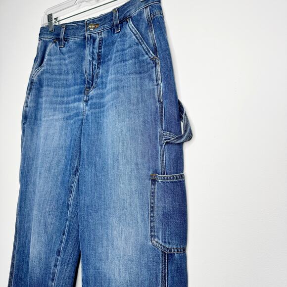 ME+EM Authentic Relaxed Carpenter Jeans Utility Straight Medium Wash Size 25 - Picture 4 of 9